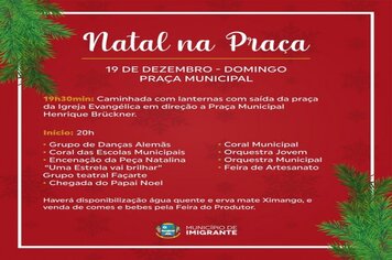 Natal na Praça está programado para o dia 19