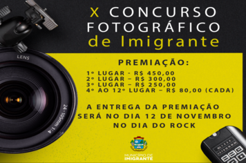 Divulgação das fotos vencedoras do Concurso Fotográfico será no dia 12