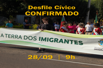 Desfile Cívico confirmado para o dia 28 de setembro