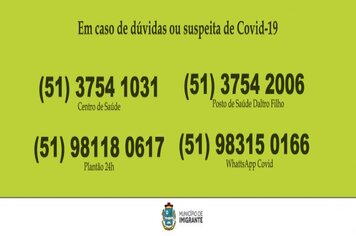 Município conta com linhas telefônicas para dúvidas sobre o Covid