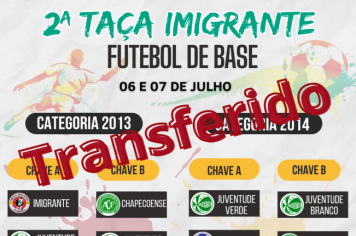 2ª Taça de Futebol de Base foi transferida em virtude da previsão do tempo
