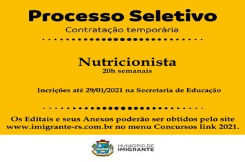 Processo Seletivo para Nutricionista