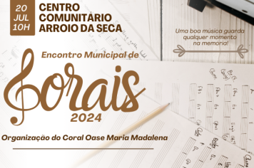 Encontro Municipal de Corais será no dia 20 de julho