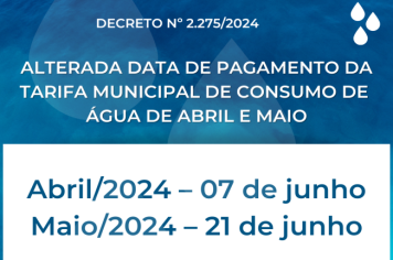 Alteradas datas de vencimento de taxas de água