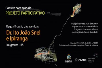 Equipe da UNIVATES convida a população de Imigrante para pensar a revitalização das Avenidas Dr. Ito João Snell e Ipiranga
