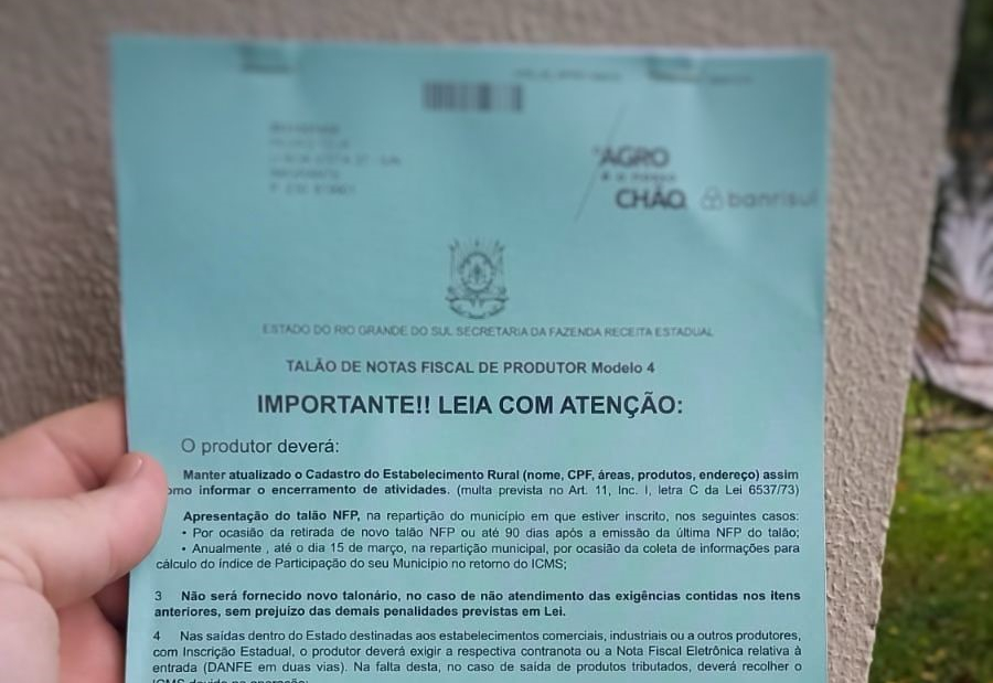 Produtores rurais devem apresentar talão de produtor até 31 de março