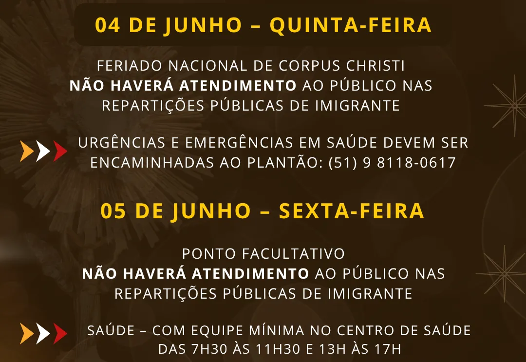 Prefeitura decreta ponto facultativo na sexta-feira de Corpus Christi