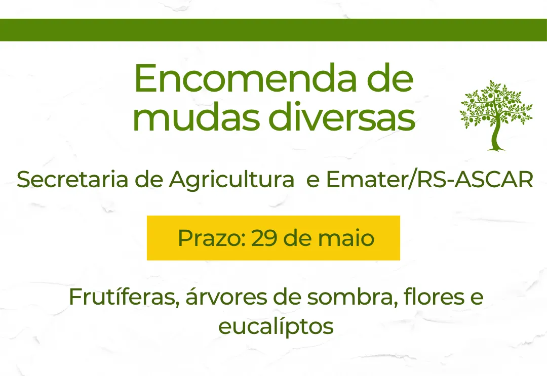 Mudas de árvores devem ser solicitadas até 29 de maio