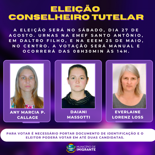 Eleição para suplente de Conselheiro Tutelar será no dia 27