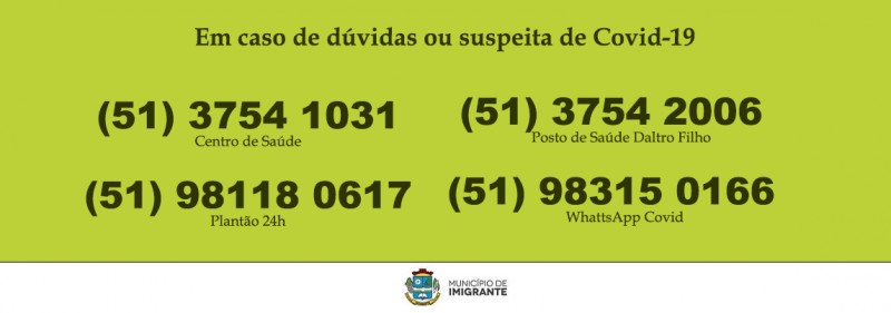Município conta com linhas telefônicas para dúvidas sobre o Covid