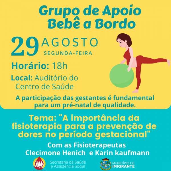 Grupo Bebê a Bordo terá encontro no dia 29
