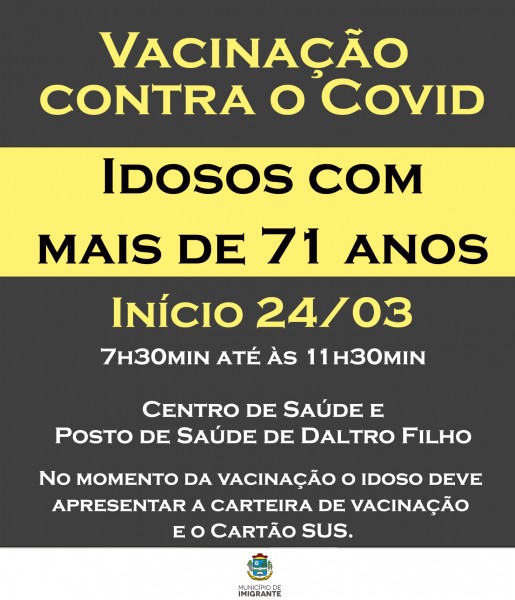 Vacina contra o Covid passa a ser aplicada nos postos de saúde
