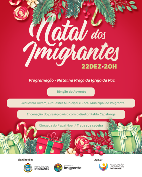 Natal dos Imigrantes será neste domingo, 22 de dezembro