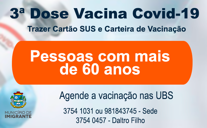 Terceira dose para pessoas com mais de 60 anos
