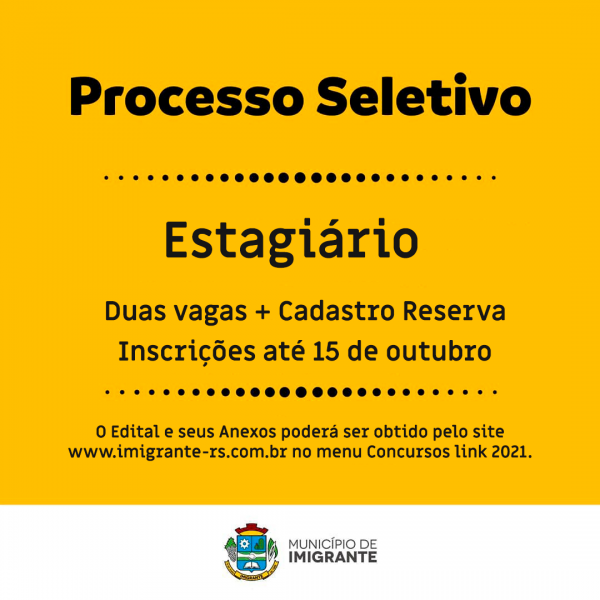 Prefeitura abre processo para contratação de estagiários