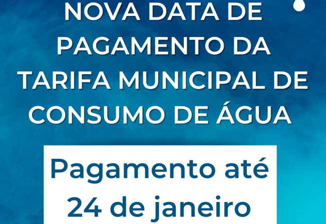 Alterada data de vencimento da tarifa de água